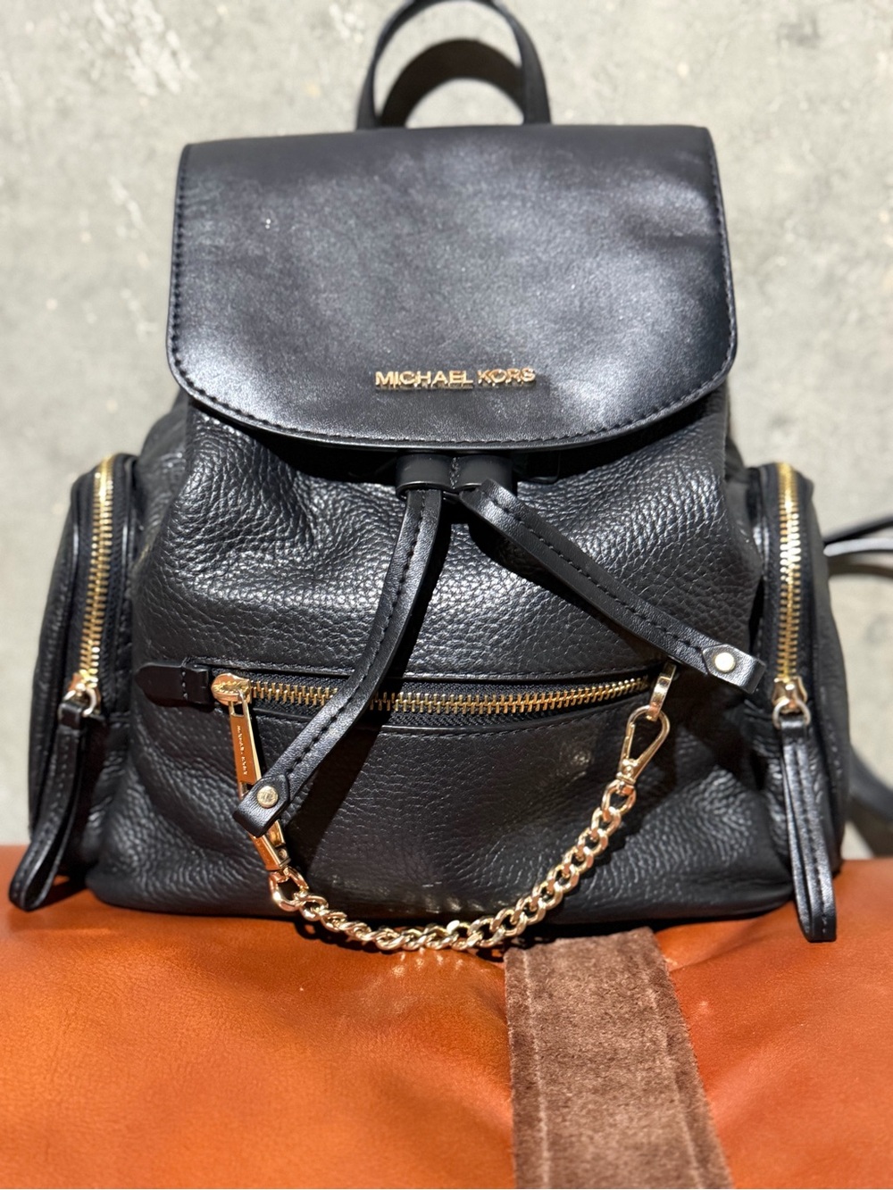 Michael Kors Jet Set Medium Pebbled Leather Backpack